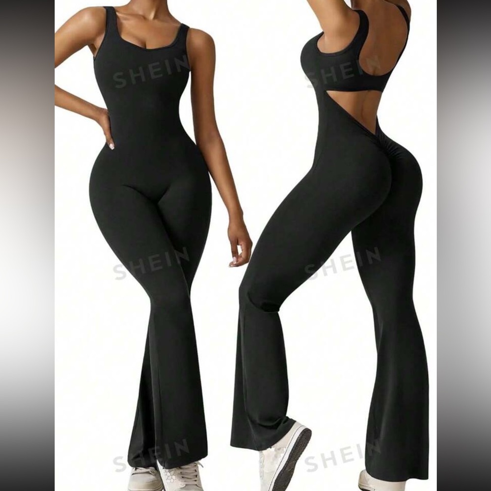 Brand new Flare Jumpsuit with butt lifter (PINK)